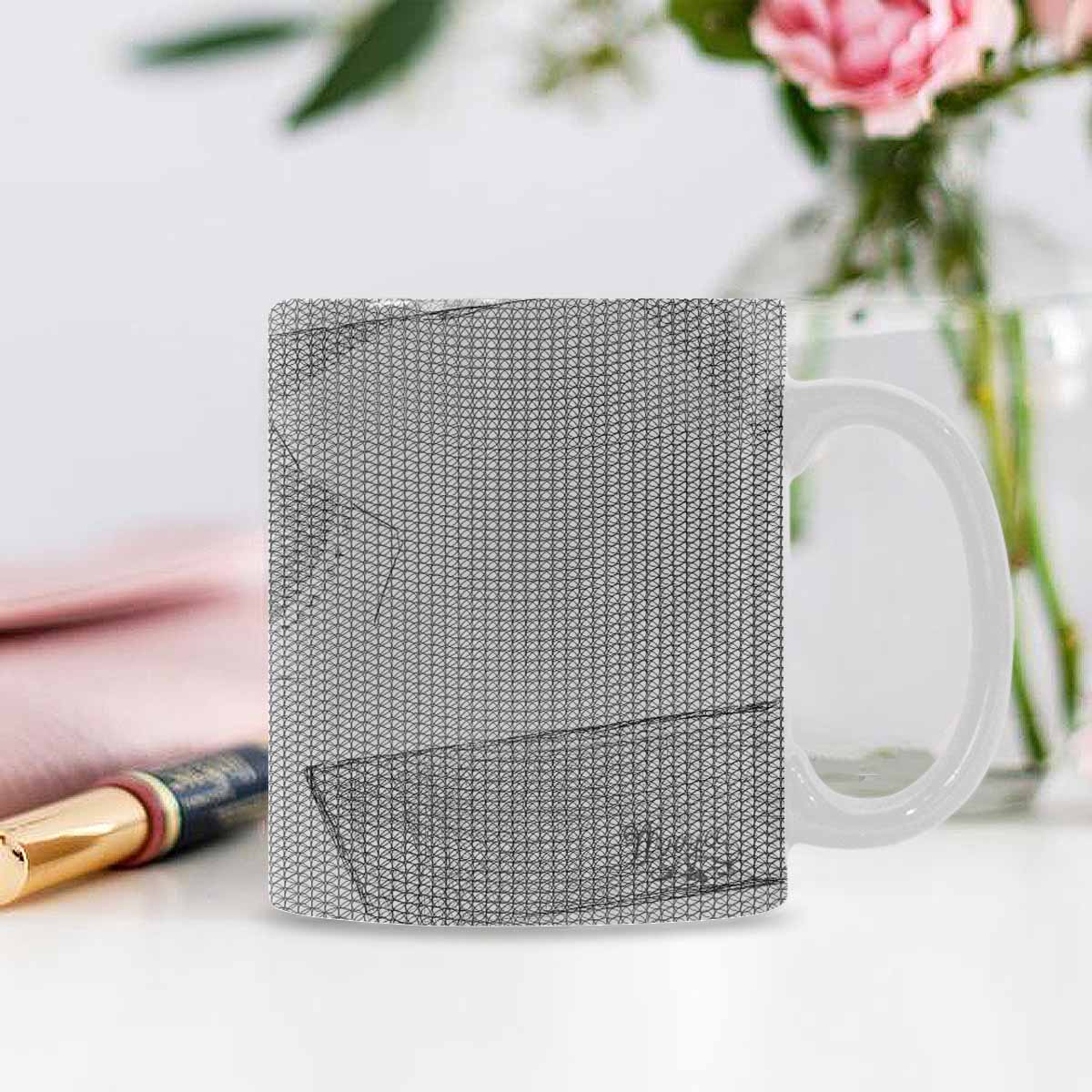 Quality Mug, coffee mug, tea cup, B & W Abstract, Set 1, design 83