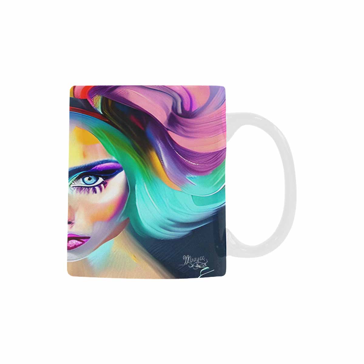 Coffee Mug, tea cup,caucasian Face, design 2