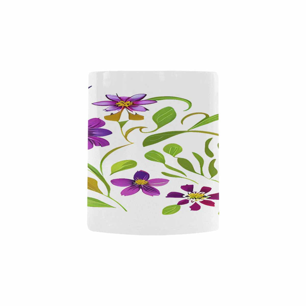 USA made Quality Mug, coffee mug, tea cup, Bright florals, Set 2, design 75