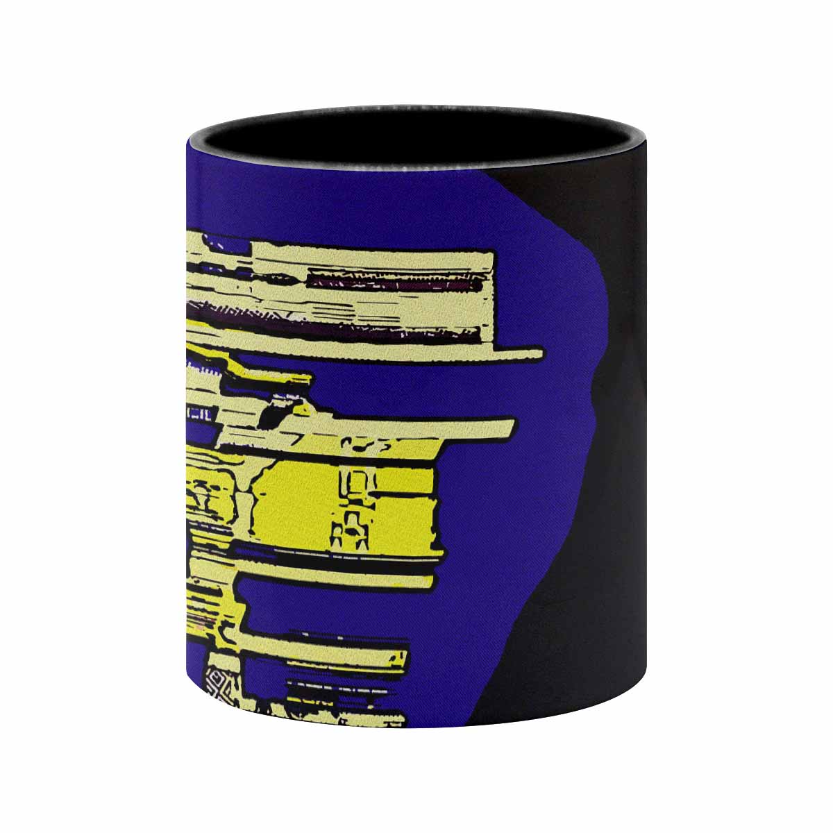 Coffee Mug, tea cup, black core, abstract, design 38