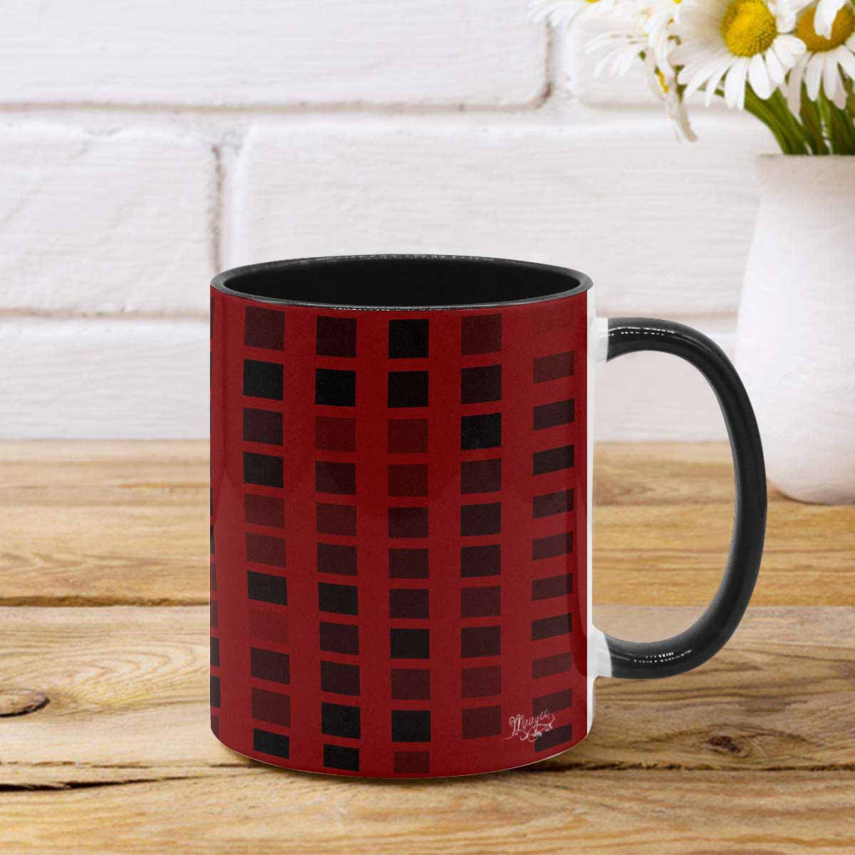 Coffee Mug, tea cup, black core, abstract, design 139