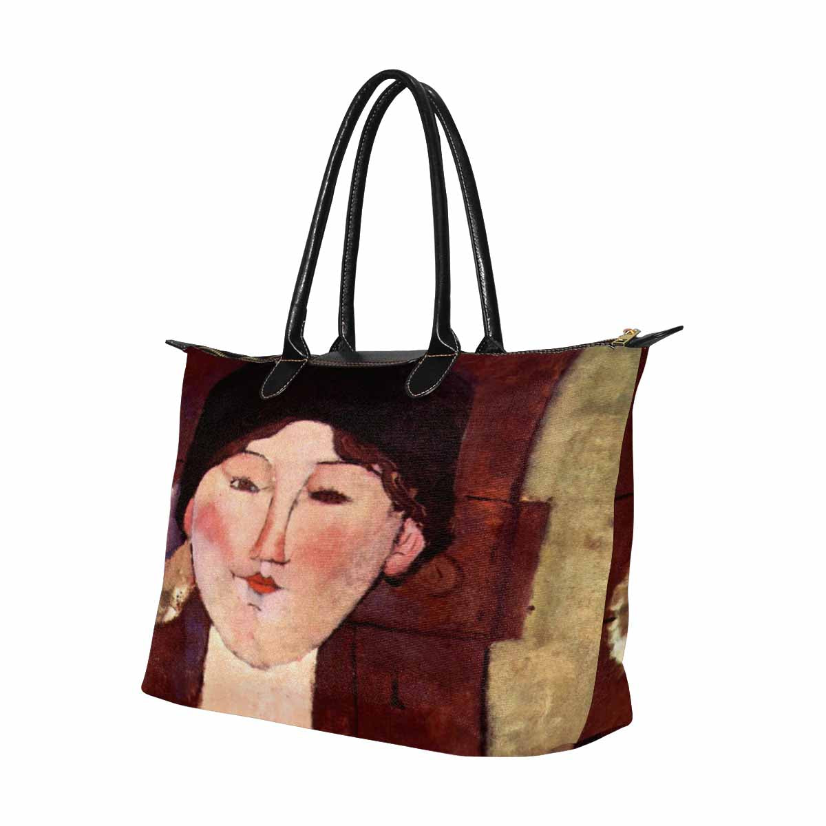 Classic handbag, Modigliani design, choice of 2 colors, Portrait of Beatrice Hastings