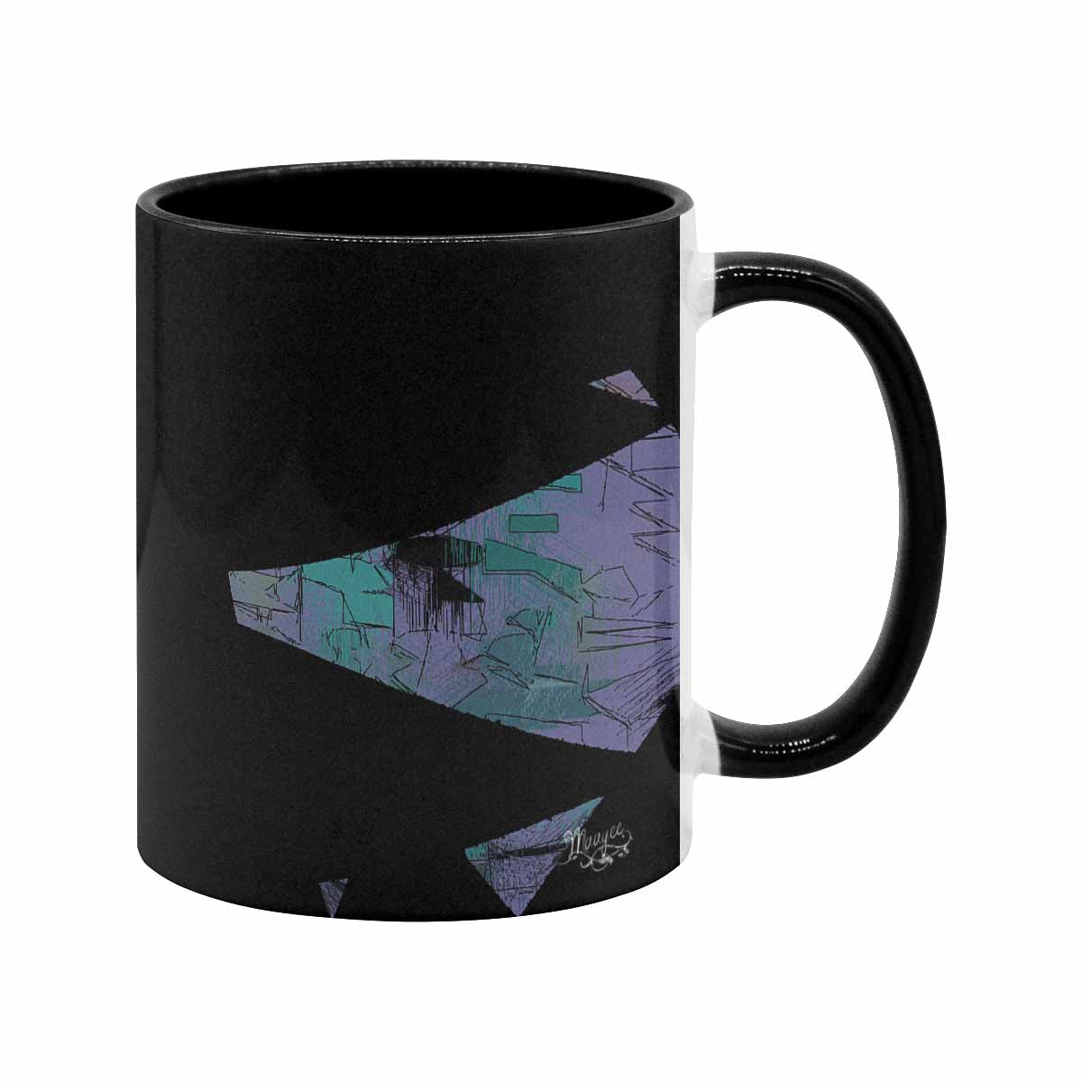 Coffee Mug, tea cup, black core, abstract, design 101