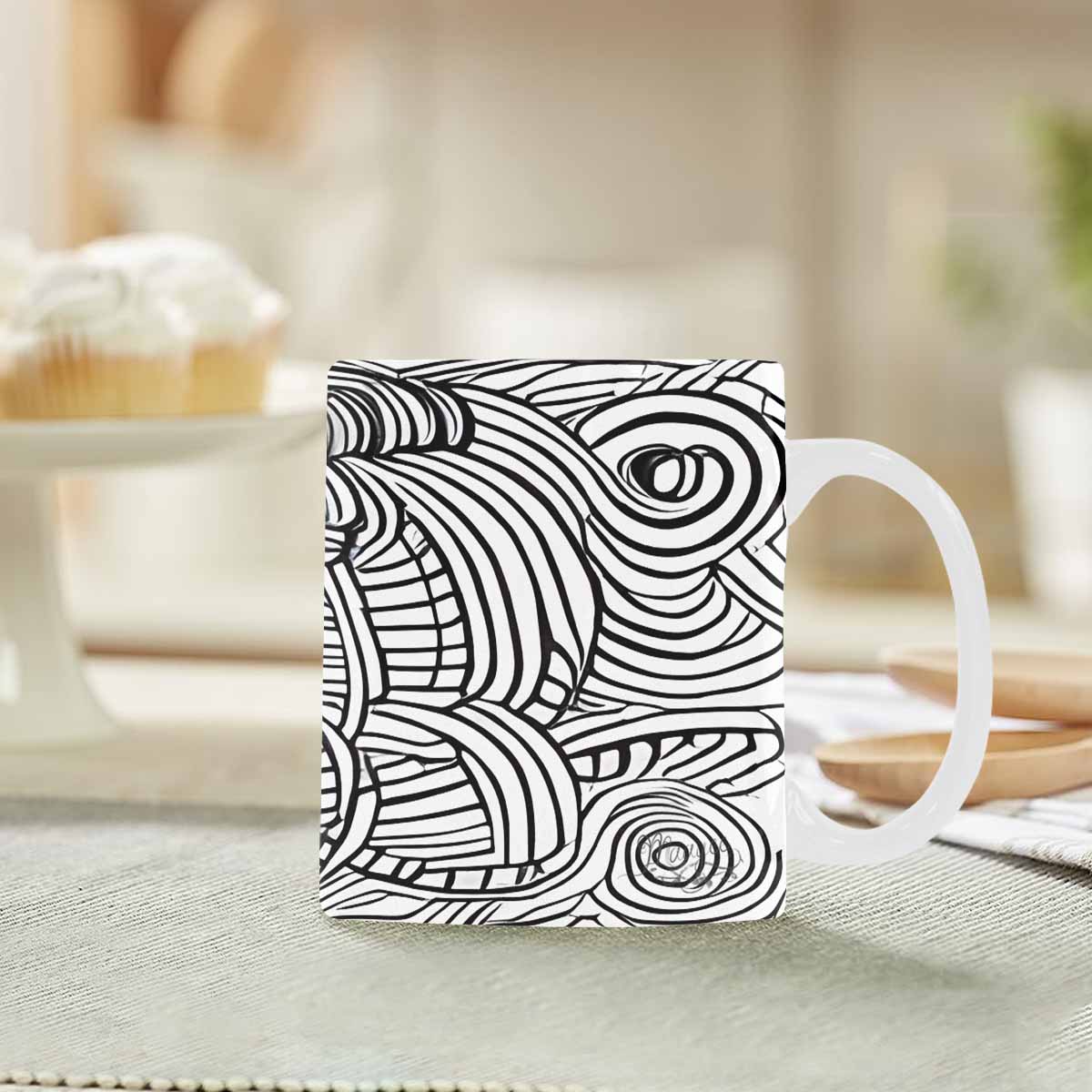 Quality Mug, coffee mug, tea cup, B & W Abstract, Set 1, design 40