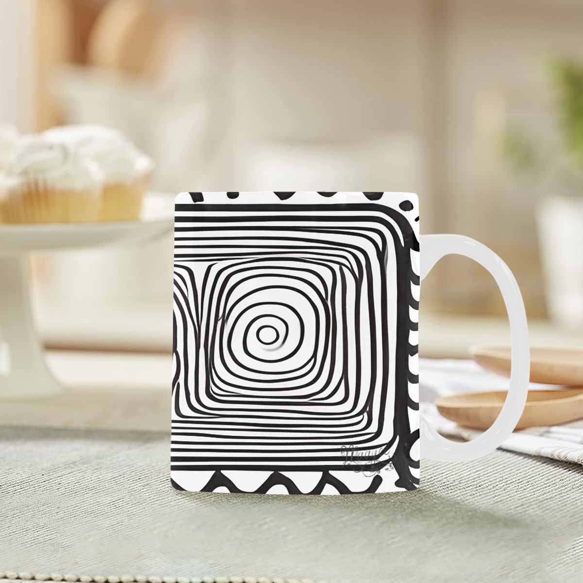 Quality Mug, coffee mug, tea cup, B & W Abstract, Set 1, design 43