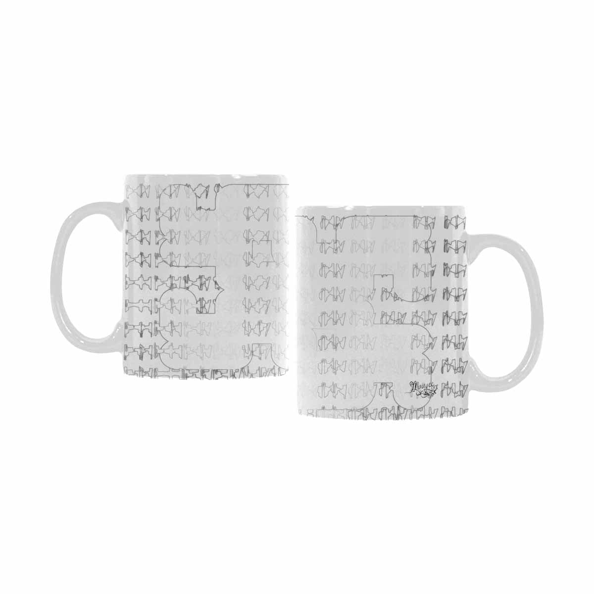 Quality Mug, coffee mug, tea cup, B & W Abstract, Set 1, design 102