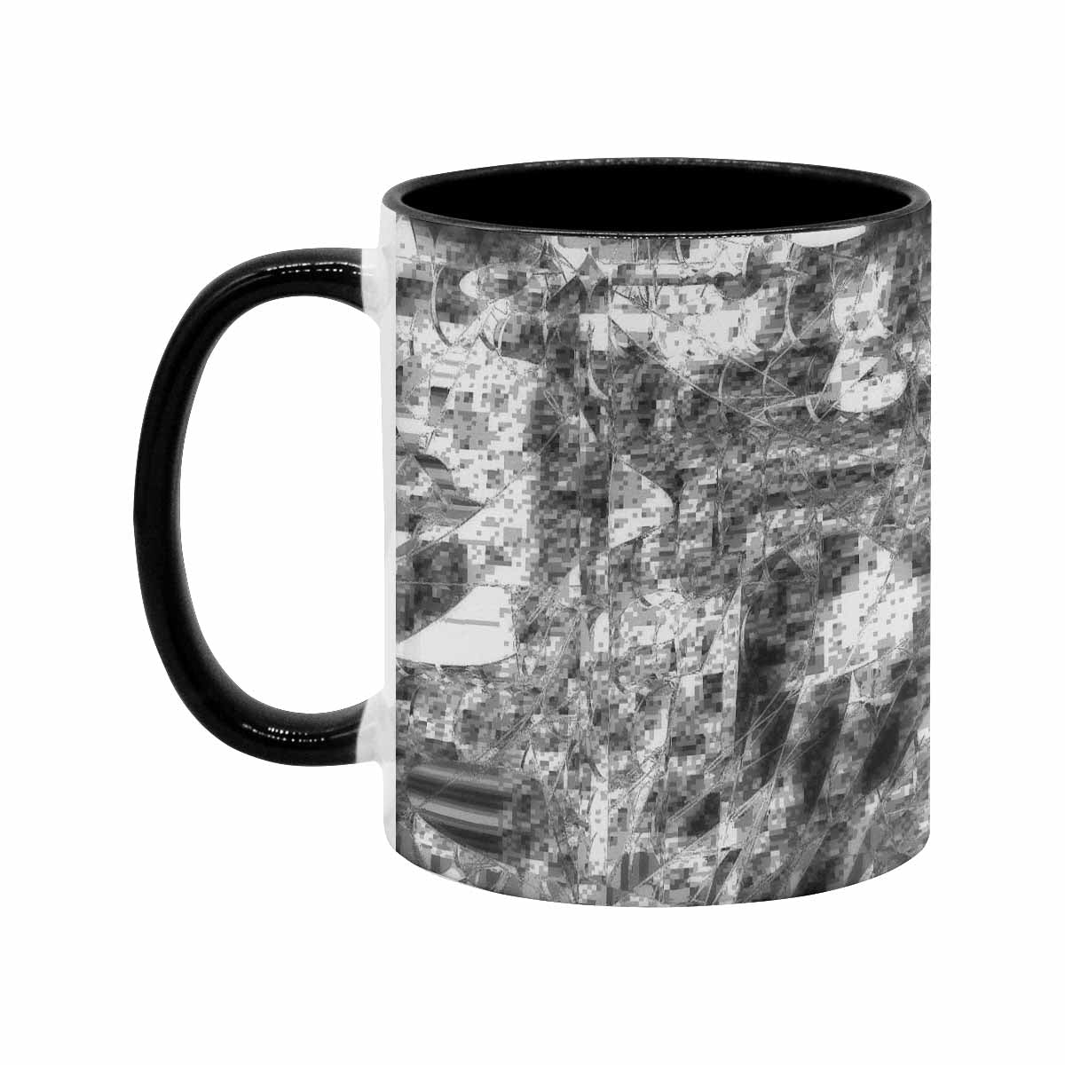 Coffee Mug, tea cup, black core, abstract, design 6