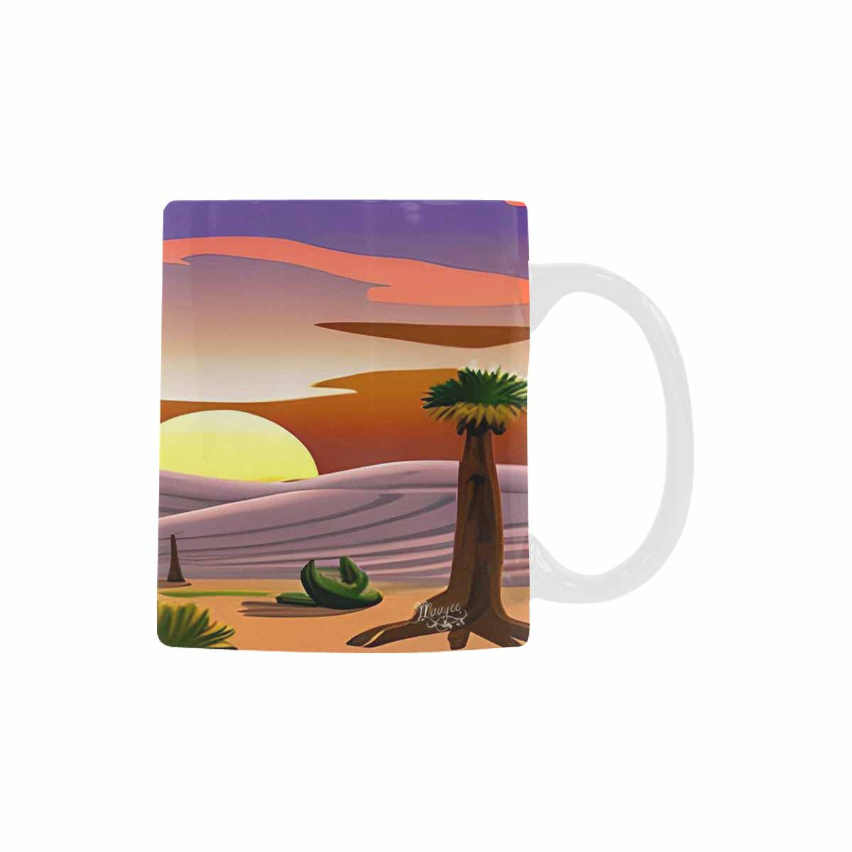 Coffee Mug, tea cup, desert scene, design 38