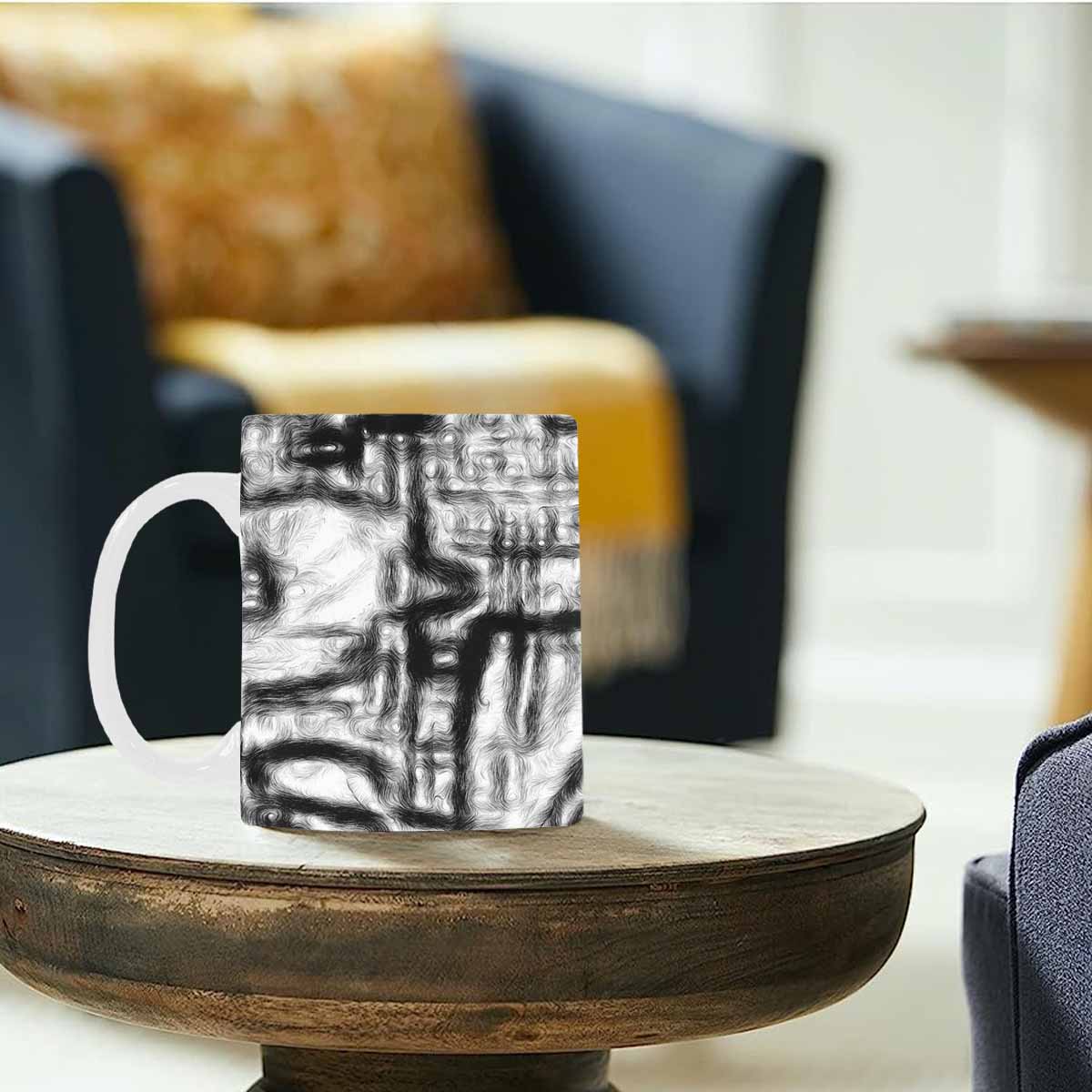 Quality Mug, coffee mug, tea cup, B & W Abstract, Set 1, design 5