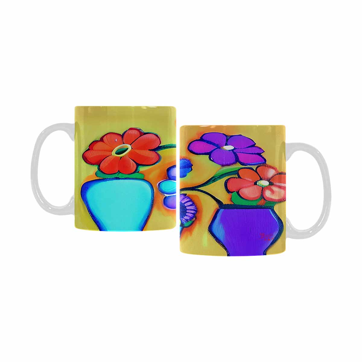 Quality Mug, coffee mug, tea cup, Bright florals, Set 1, Design 65