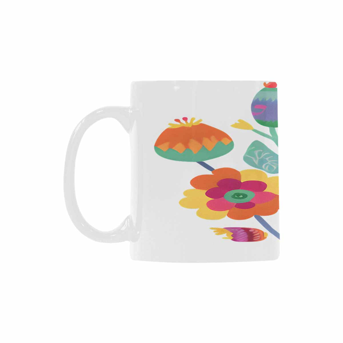 USA made Quality Mug, coffee mug, tea cup, Bright florals, Set 2, design 55