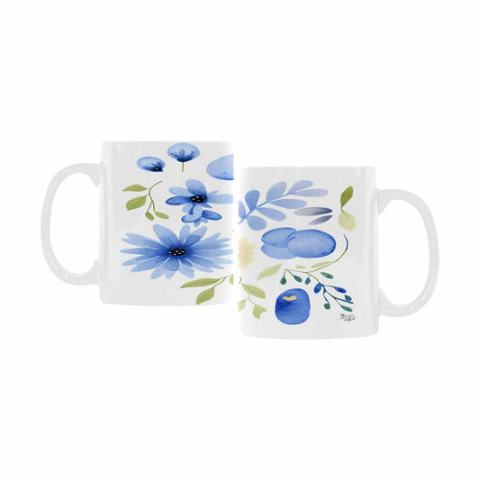 USA made Quality Mug, coffee mug, tea cup, Bright florals, Set 2, design 46