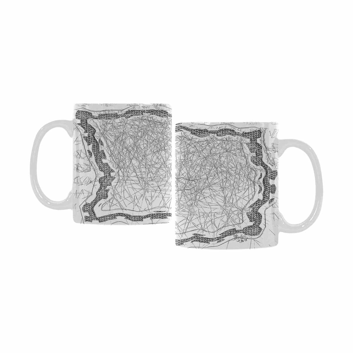 Quality Mug, coffee mug, tea cup, B & W Abstract, Set 1, design 86