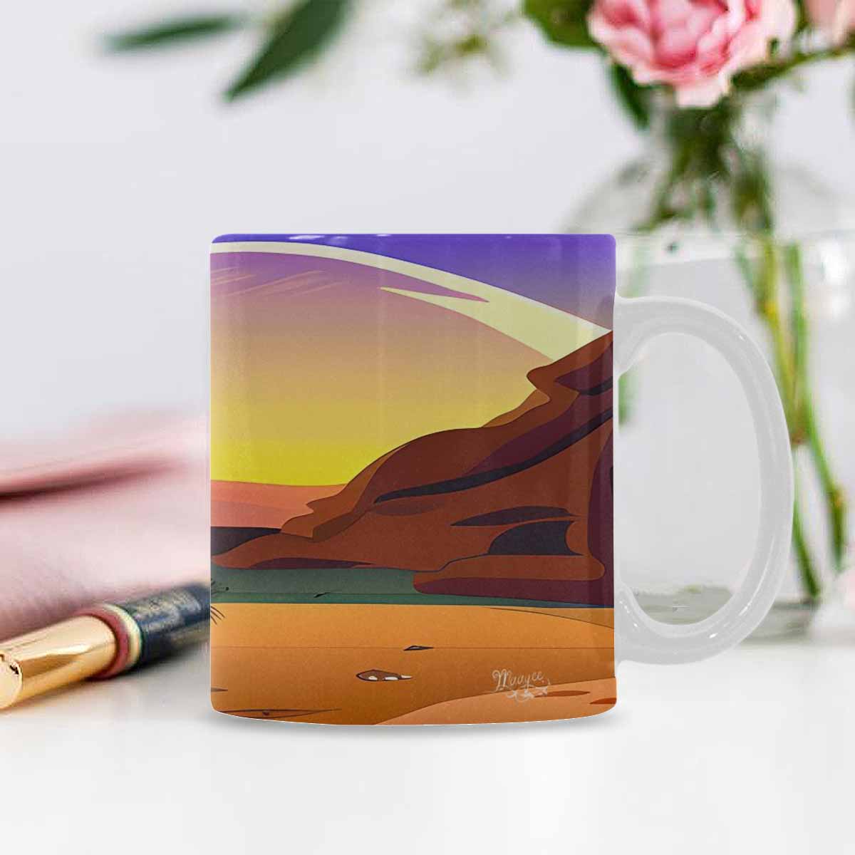 Coffee Mug, tea cup, desert scene, design 68