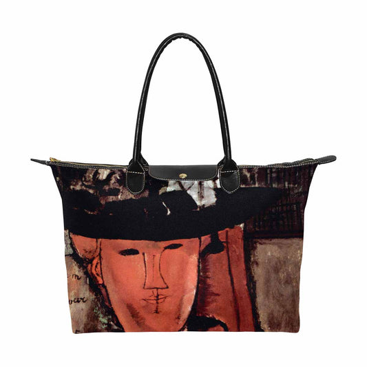 Classic handbag, Modigliani design, choice of 2 colors, Lady With Hat