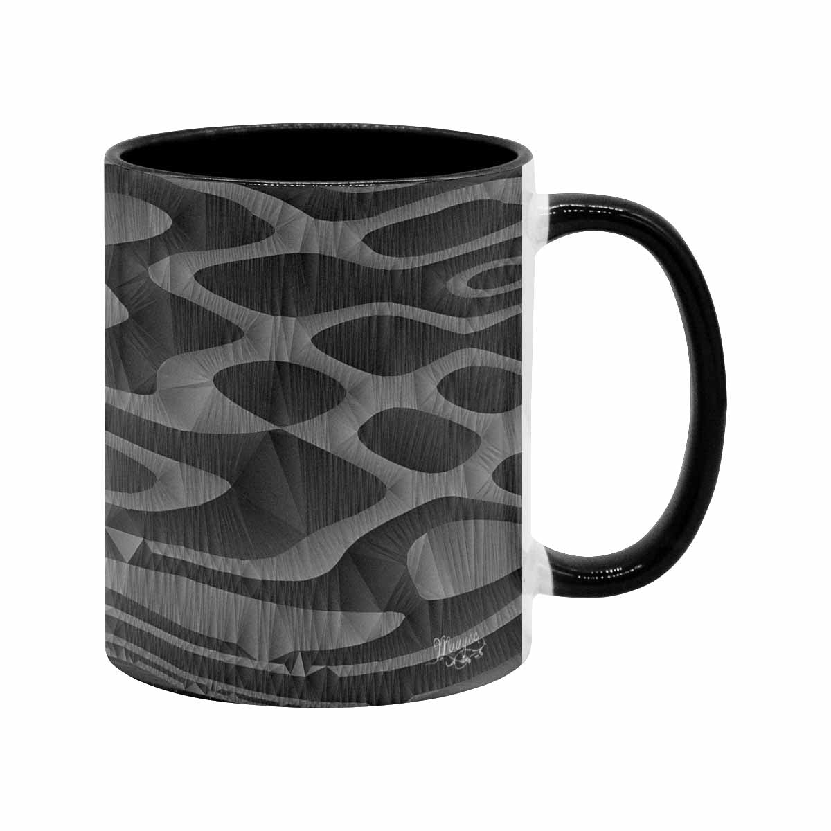 Coffee Mug, tea cup, black core, abstract, design 87