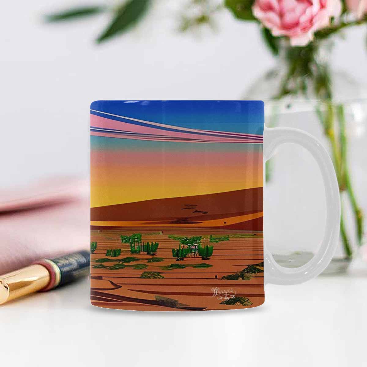 Coffee Mug, tea cup, desert scene, design 94