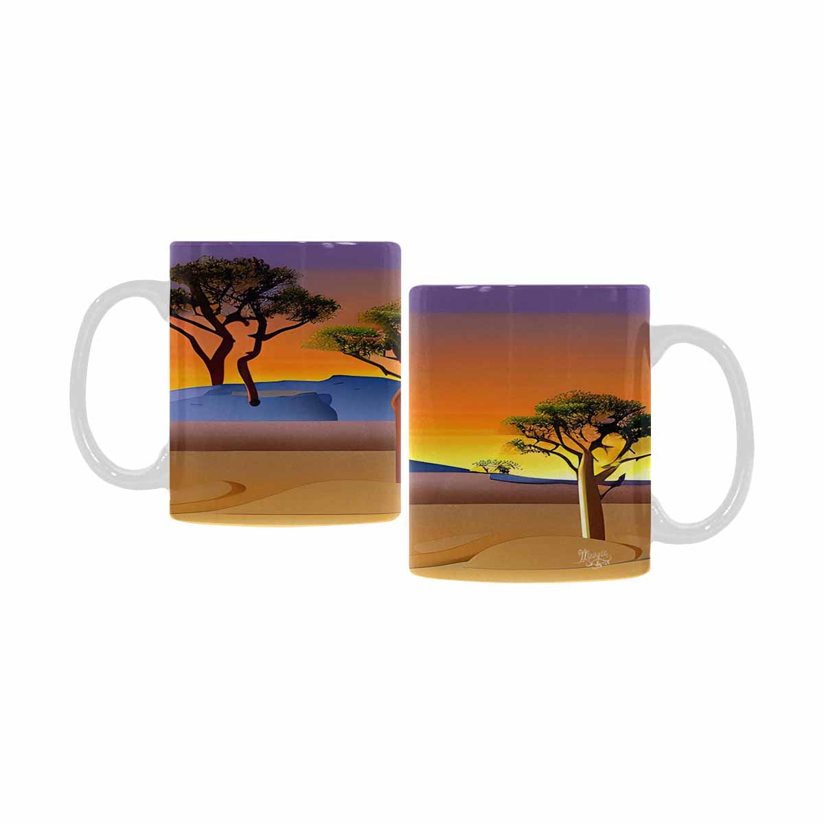 Coffee Mug, tea cup, desert scene, design 92