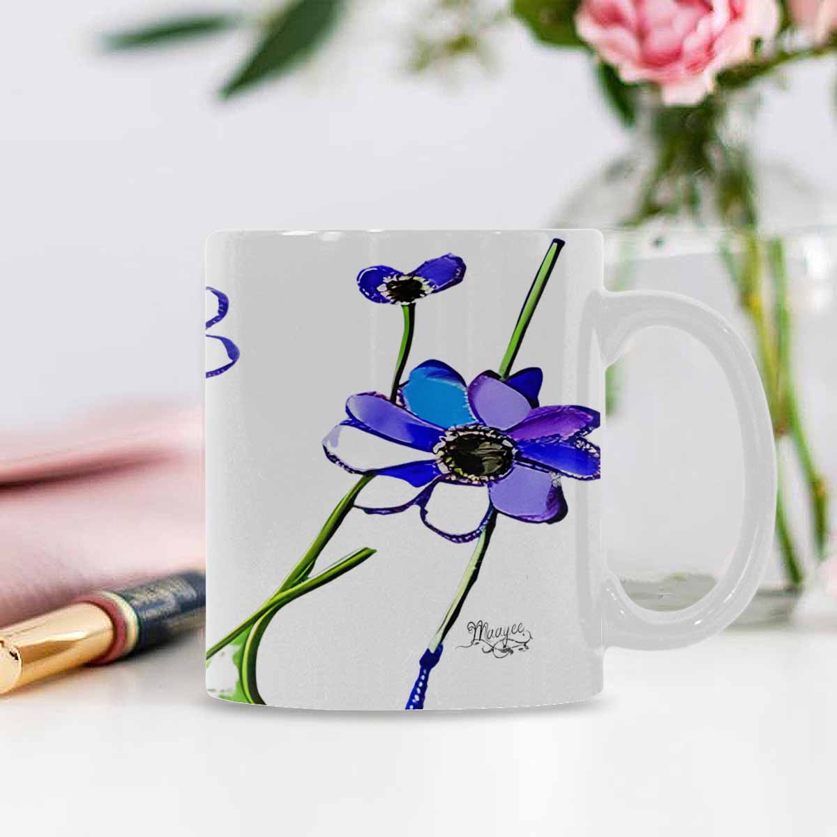 Quality Mug, coffee mug, tea cup, Bright florals, Set 1A, Design 151