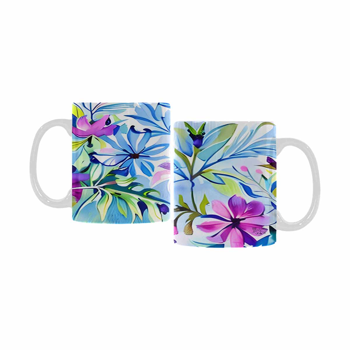 Quality Mug, coffee mug, tea cup, Bright florals, Set 1, Design 14
