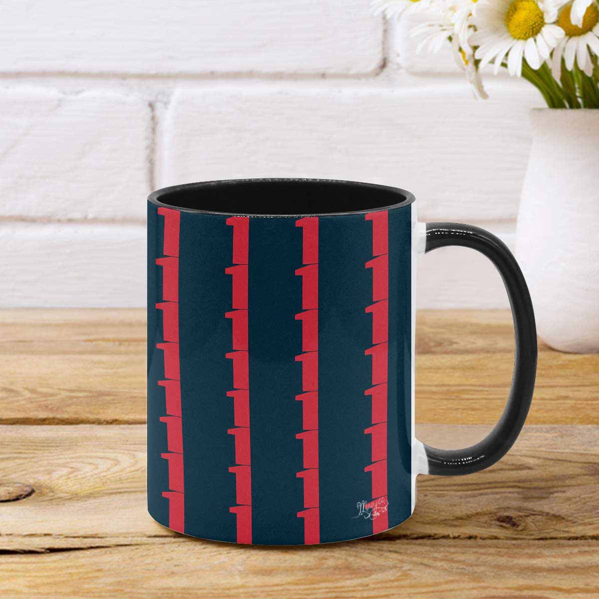 Coffee Mug, tea cup, black core, abstract, design 46