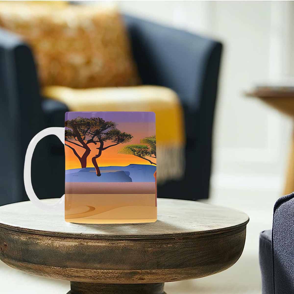 Coffee Mug, tea cup, desert scene, design 92