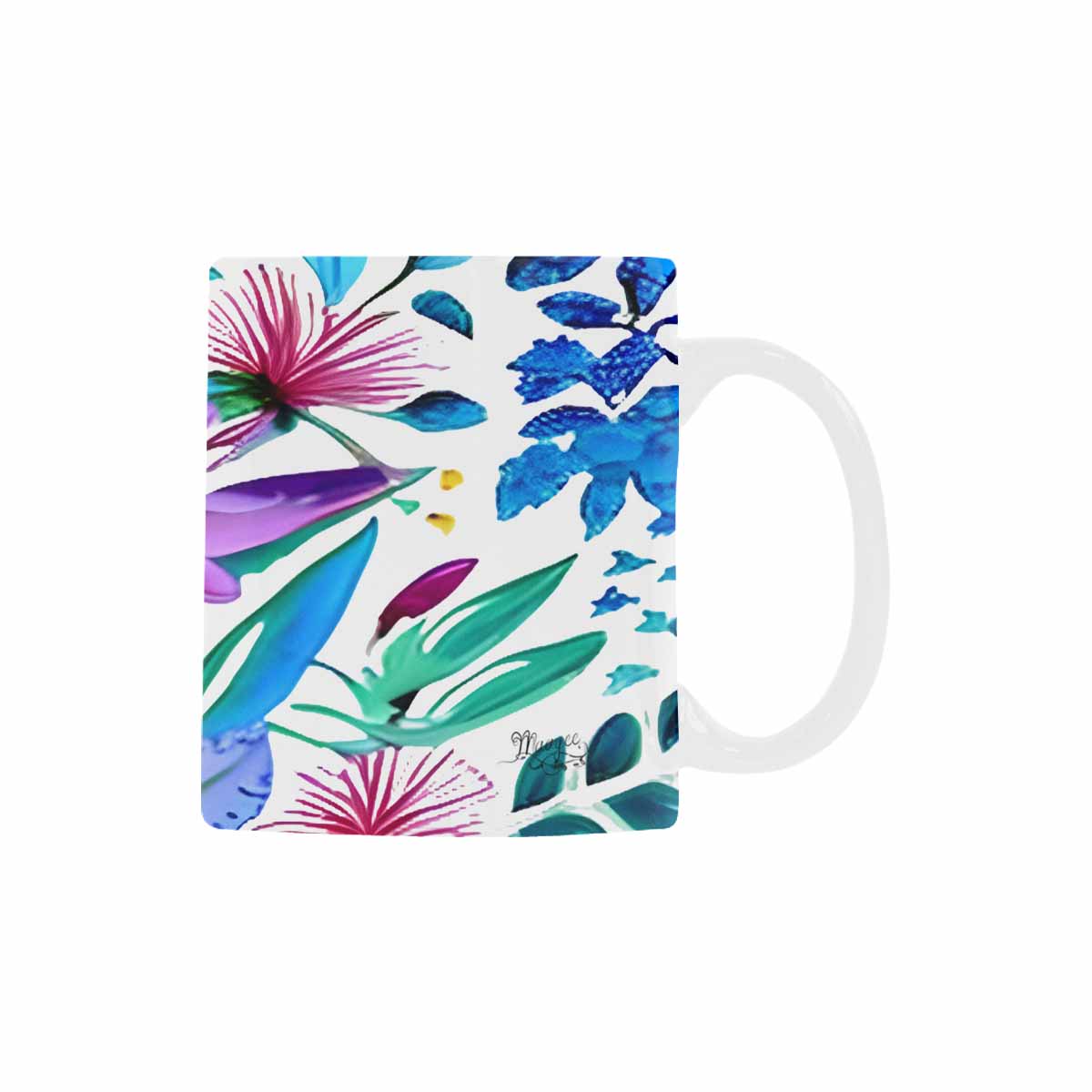 USA made Quality Mug, coffee mug, tea cup, Bright florals, Set 1A, Design 19