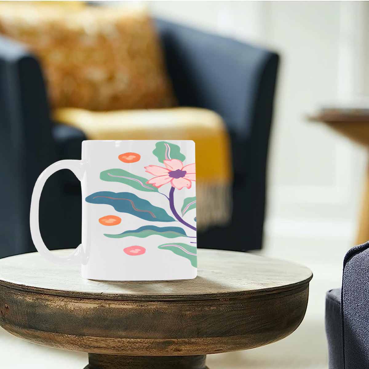 Quality Mug, coffee mug, tea cup, Bright florals, Set 2, design 48