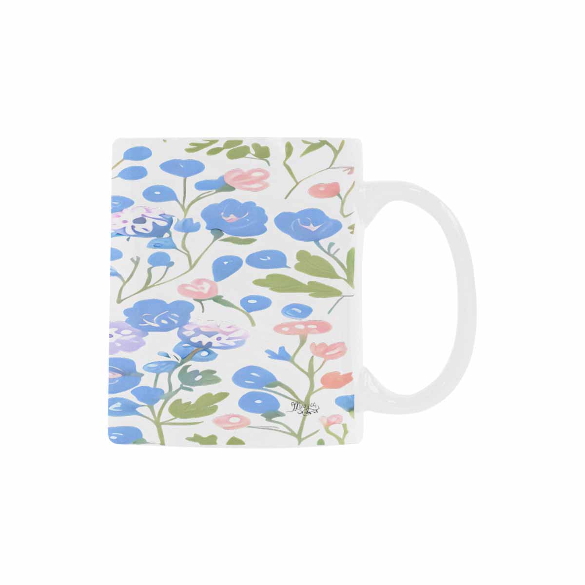 USA made Quality Mug, coffee mug, tea cup, Bright florals, Set 2, design 8