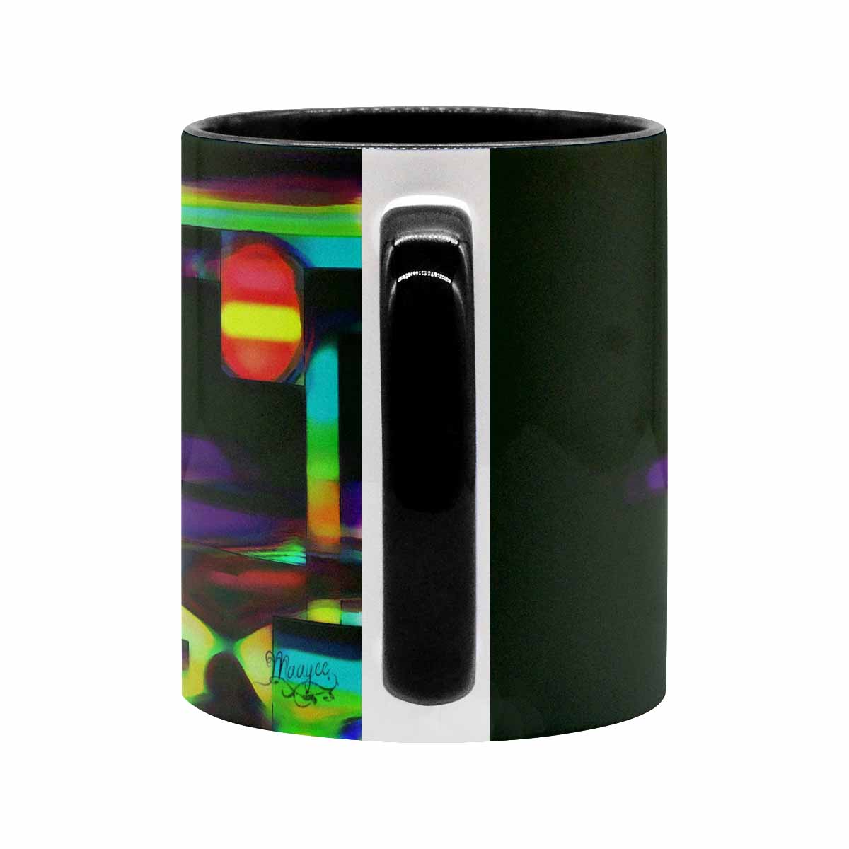 Coffee Mug, tea cup, black core, abstract, design 37