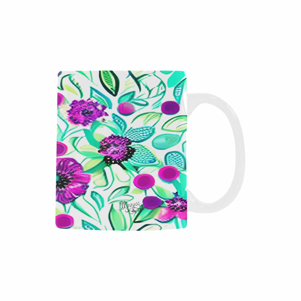 USA made Quality Mug, coffee mug, tea cup, Bright florals, Set 1, Design 133