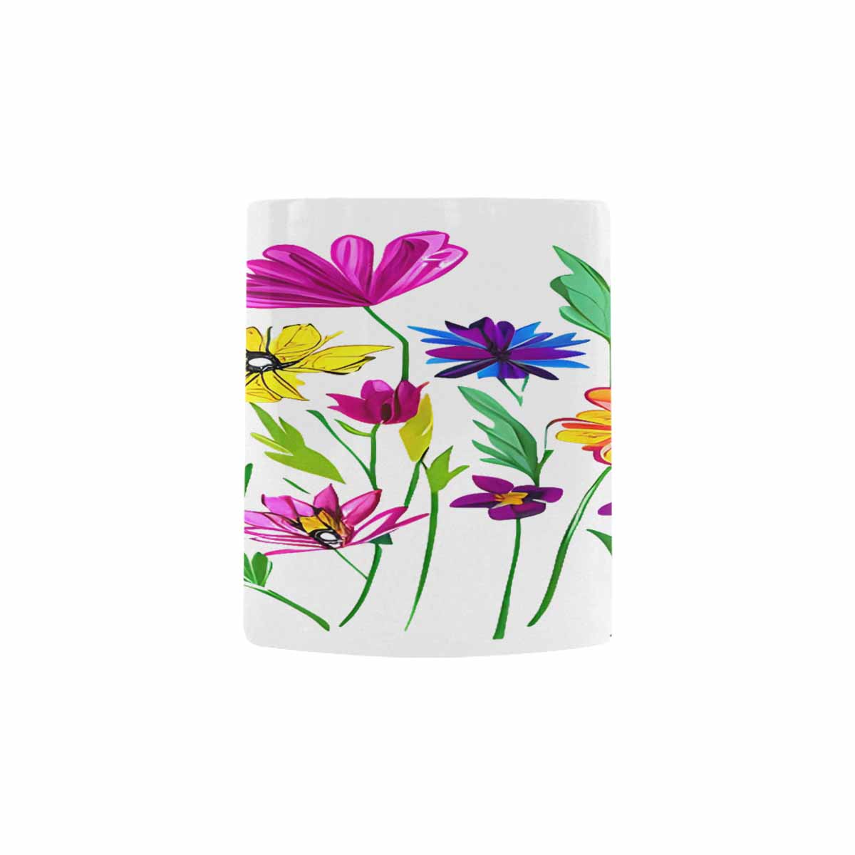 USA made Quality Mug, coffee mug, tea cup, Bright florals, Set 2, design 71