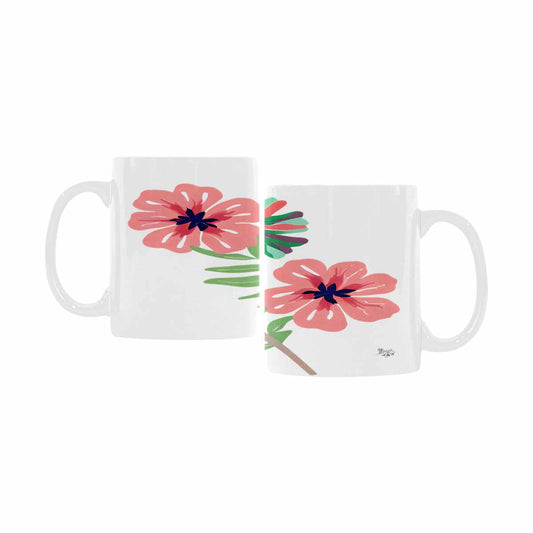 USA made Quality Mug, coffee mug, tea cup, Bright florals, Set 2, design 97