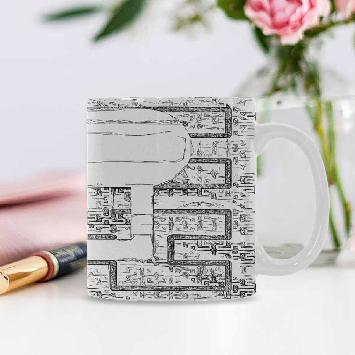 Quality Mug, coffee mug, tea cup, B & W Abstract, Set 1, design 89