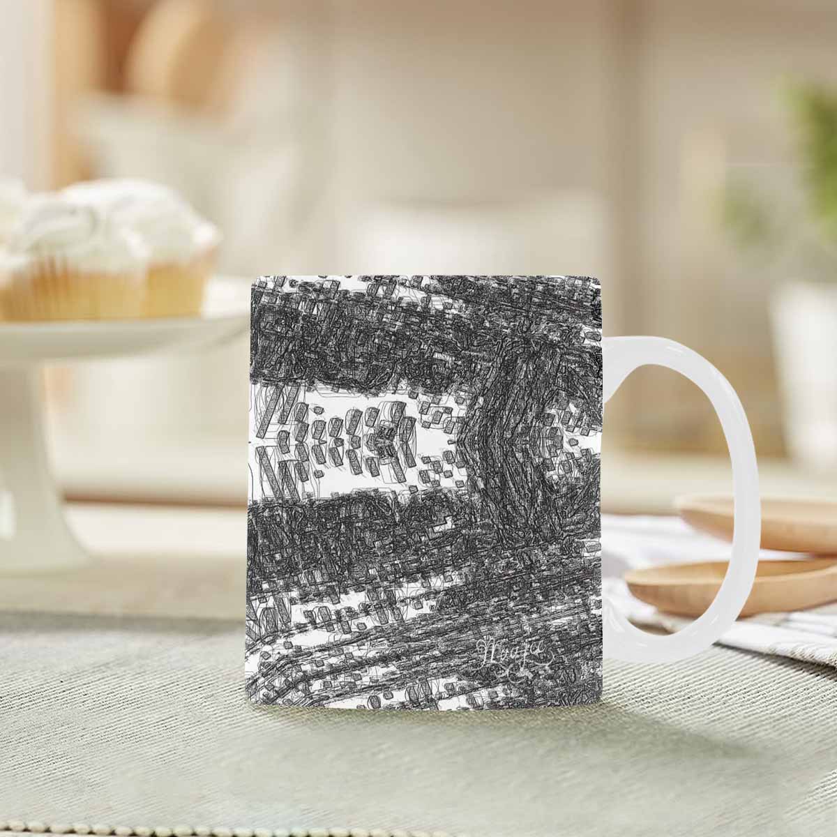 Quality Mug, coffee mug, tea cup, B & W Abstract, Set 1, design 67