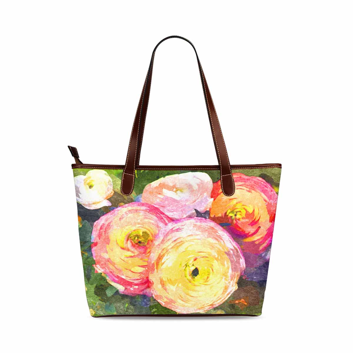 Classic Fabric handbag, watercolor floral, design 212