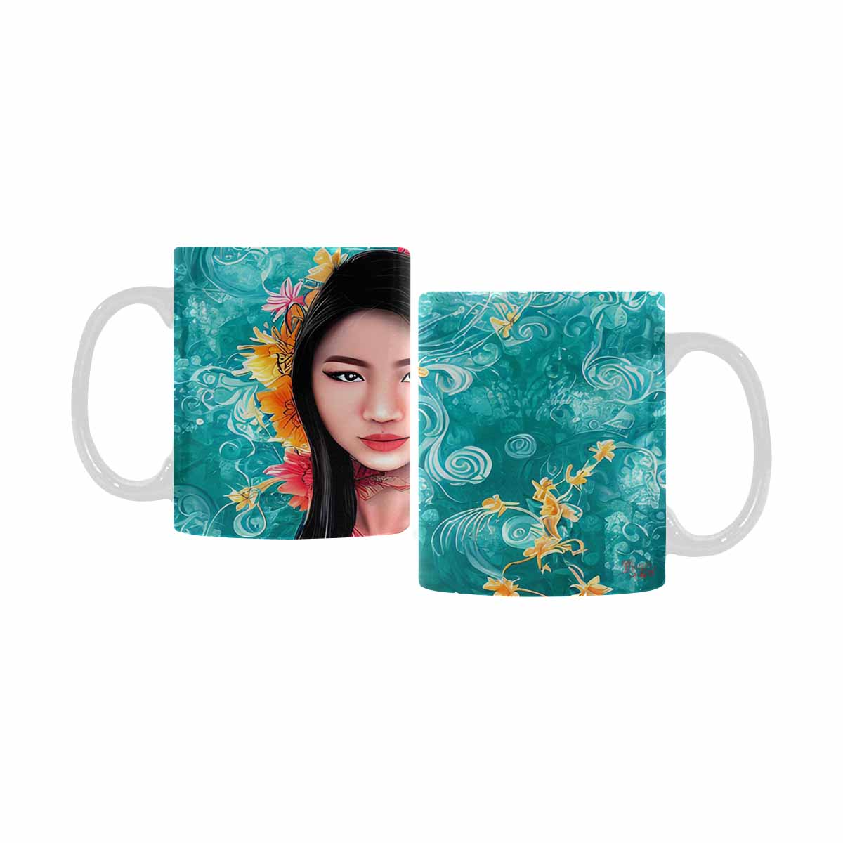 Quality Mug, coffee mug, tea cup, Asian Faces, Design 2