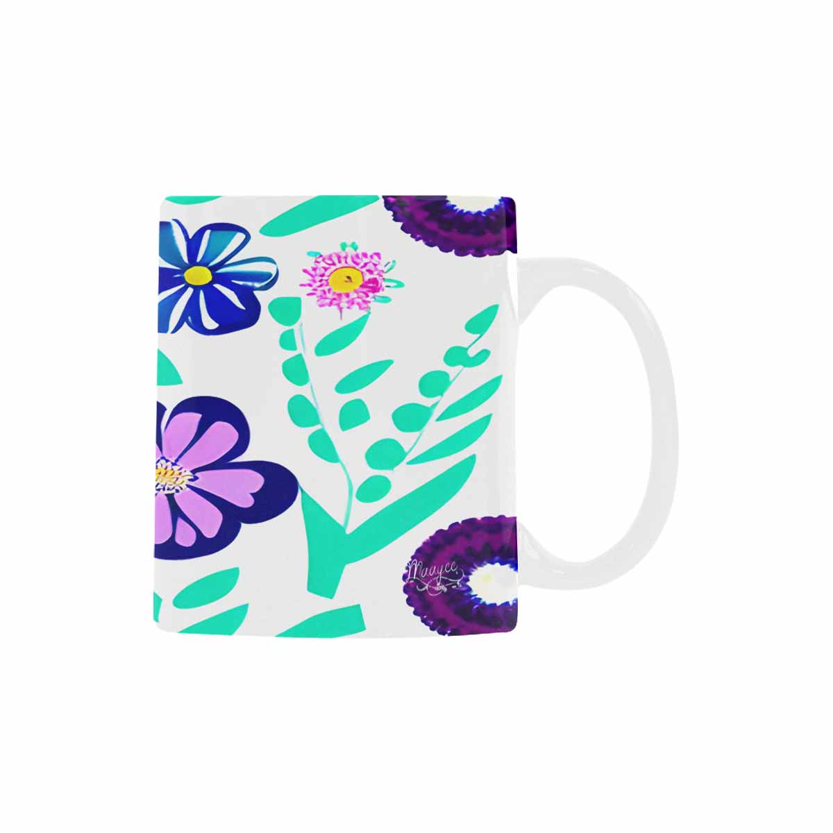 USA made Quality Mug, coffee mug, tea cup, Bright florals, Set 1, Design 130