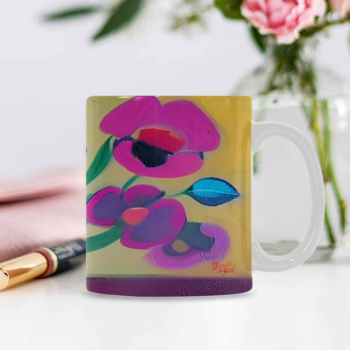 Quality Mug, coffee mug, tea cup, Bright florals, Set 1, Design 67