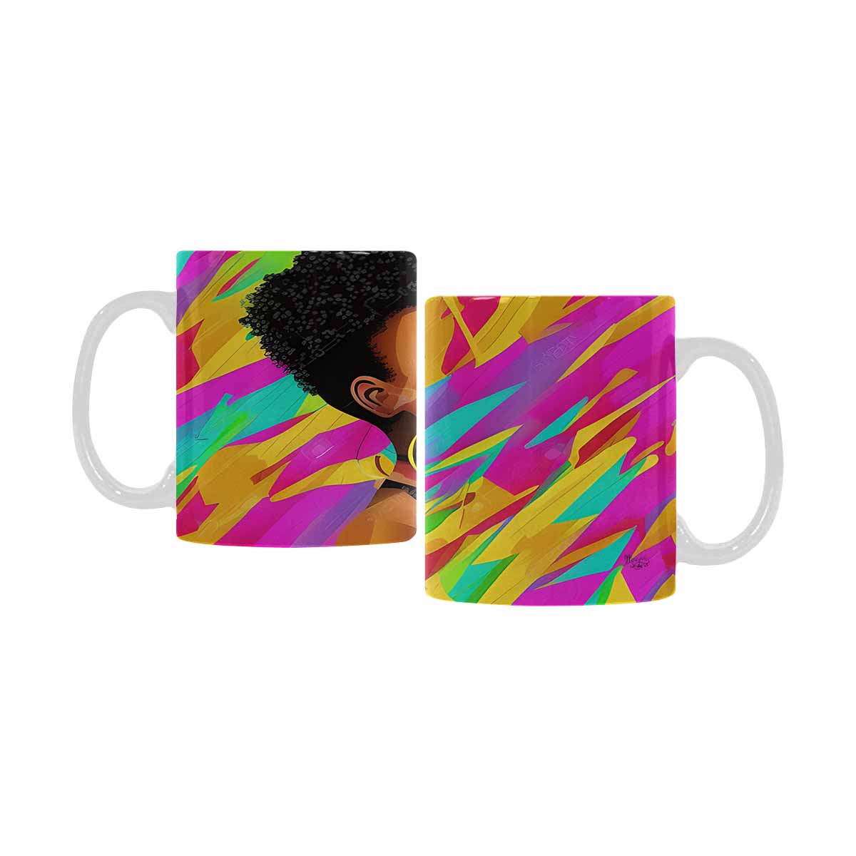 Quality Mug, coffee mug, tea cup, Black Faces, Set 1, design 47