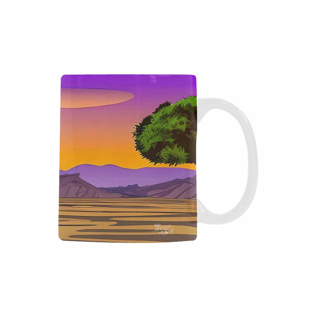 Coffee Mug, tea cup, desert scene, design 47