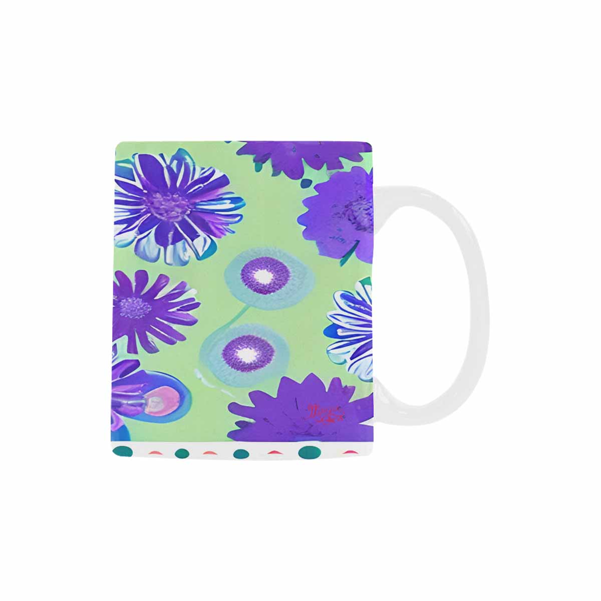 USA made Quality Mug, coffee mug, tea cup, Bright florals, Set 1, Design 152