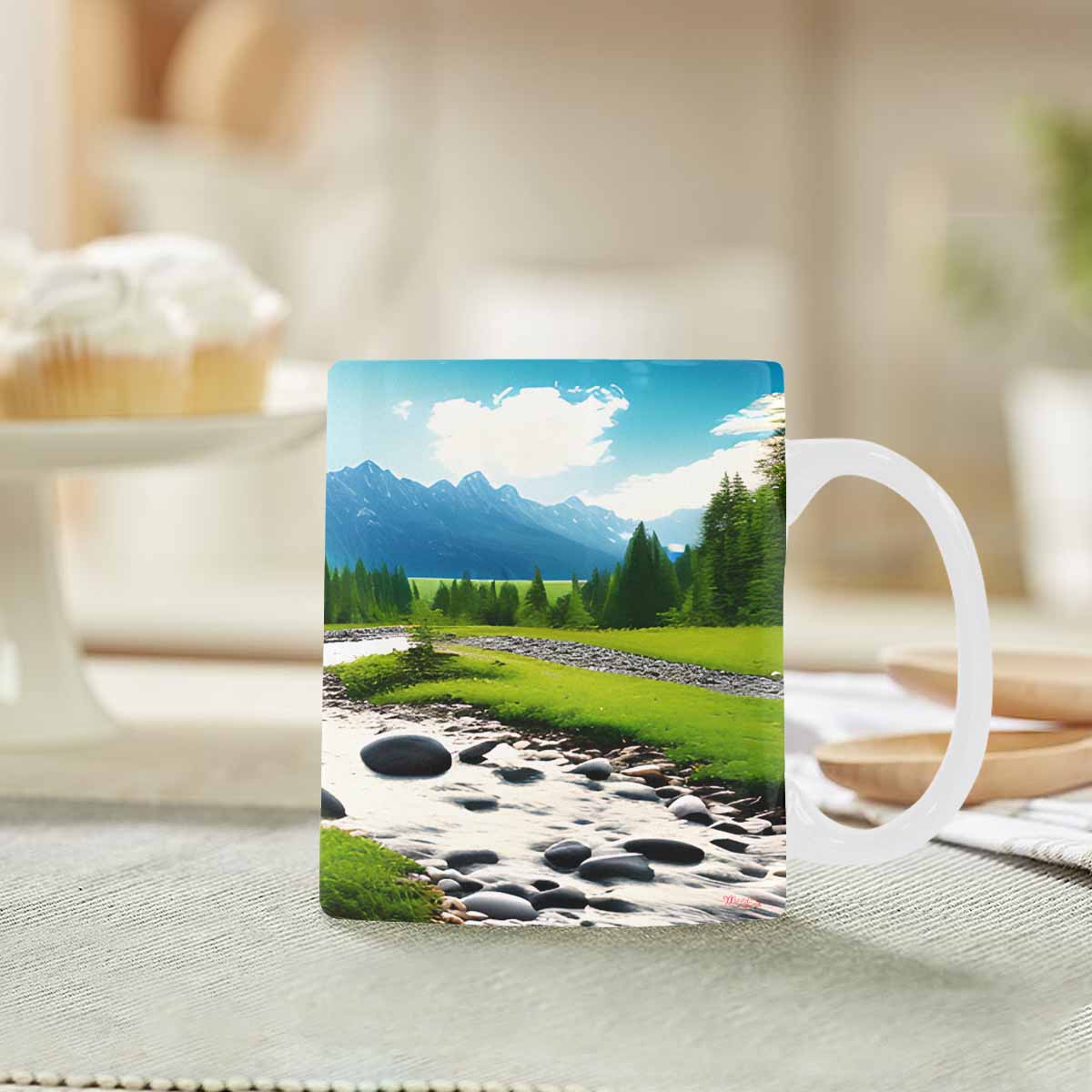 Rivers & Mountains Landscape mugs, set 1 design 6