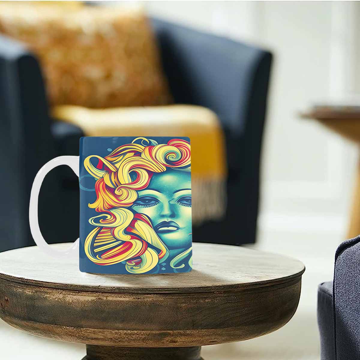 Coffee Mug, tea cup,caucasian Face, design 42