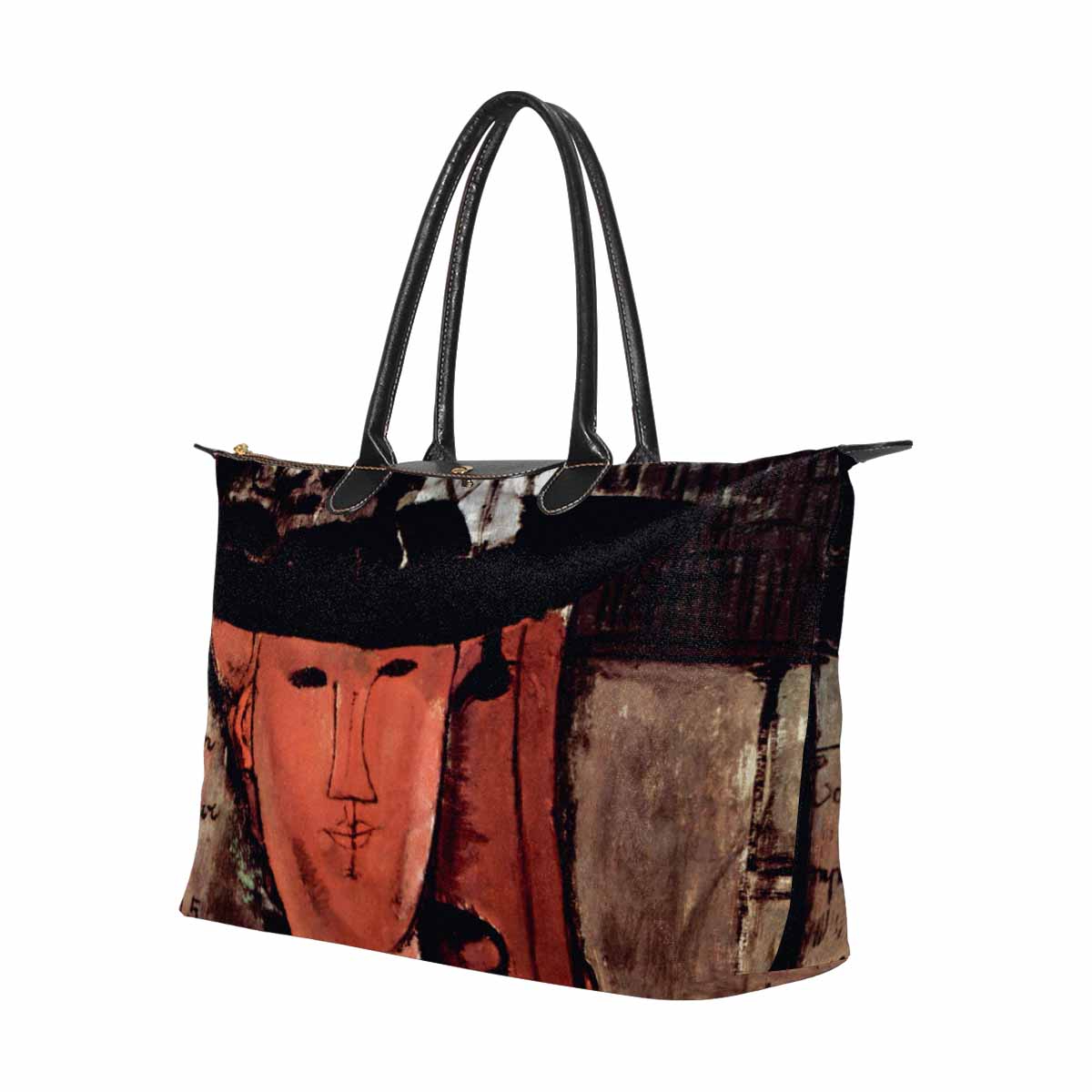 Classic handbag, Modigliani design, choice of 2 colors, Lady With Hat