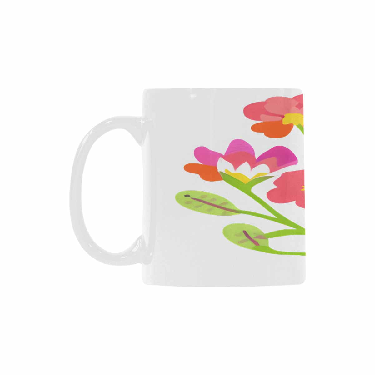 USA made Quality Mug, coffee mug, tea cup, Bright florals, Set 2, design 64