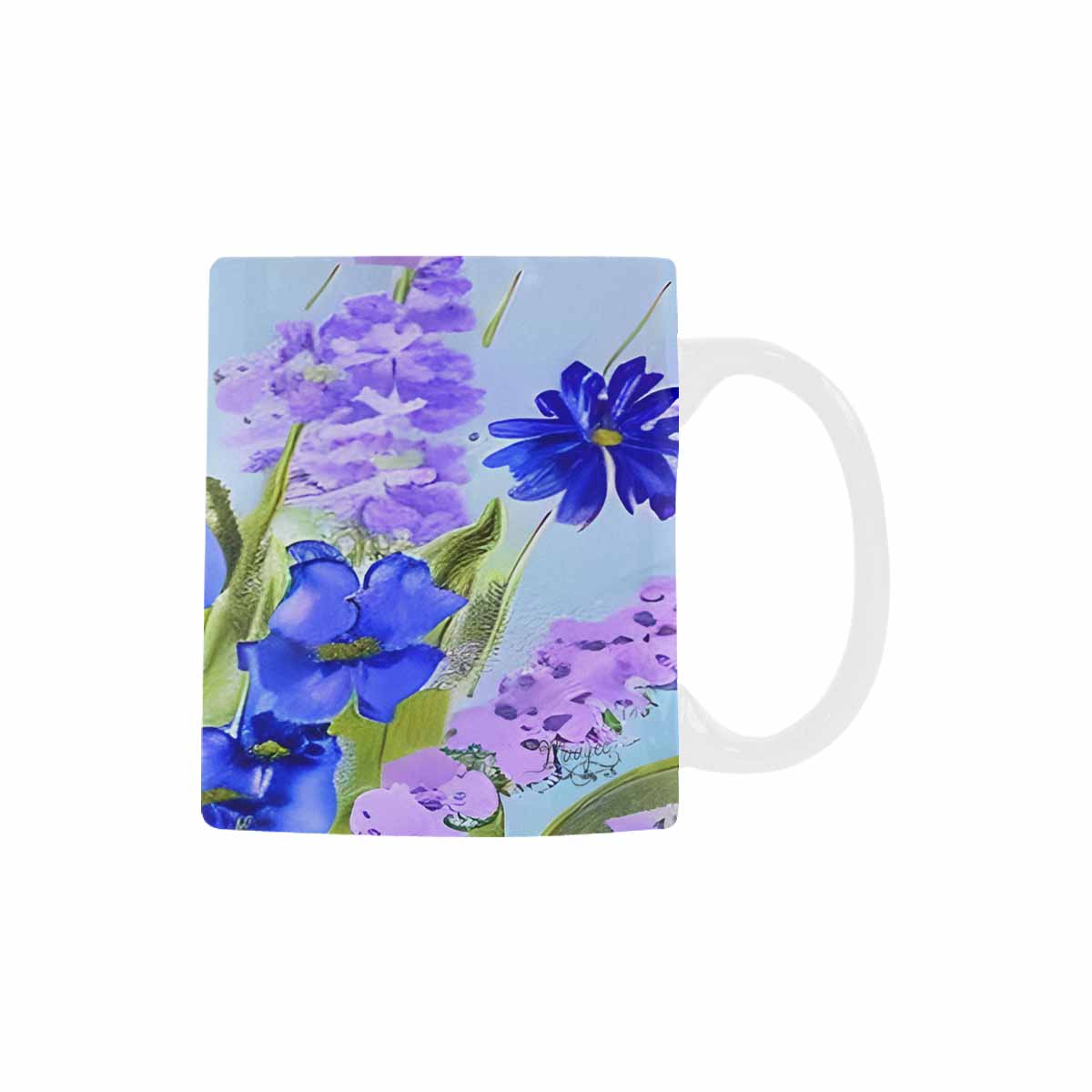 USA made Quality Mug, coffee mug, tea cup, Bright florals, Set 1, Design 96