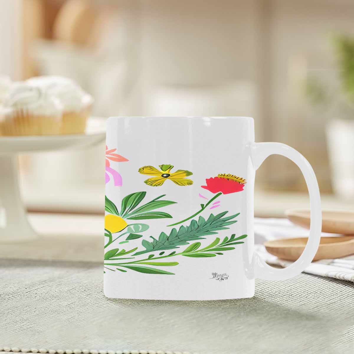 Quality Mug, coffee mug, tea cup, Bright florals, Set 2, design 91