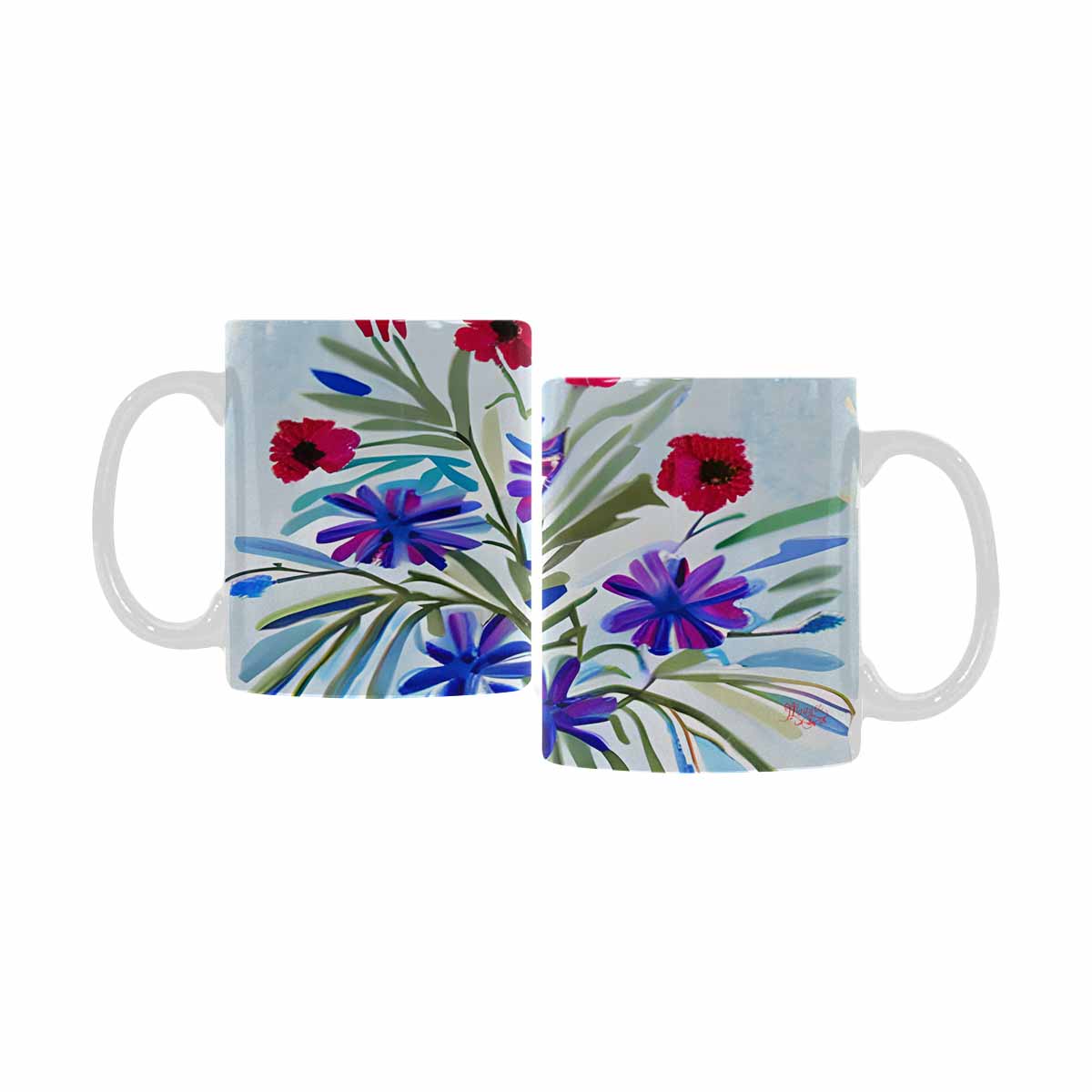 Quality Mug, coffee mug, tea cup, Bright florals, Set 1, Design 108