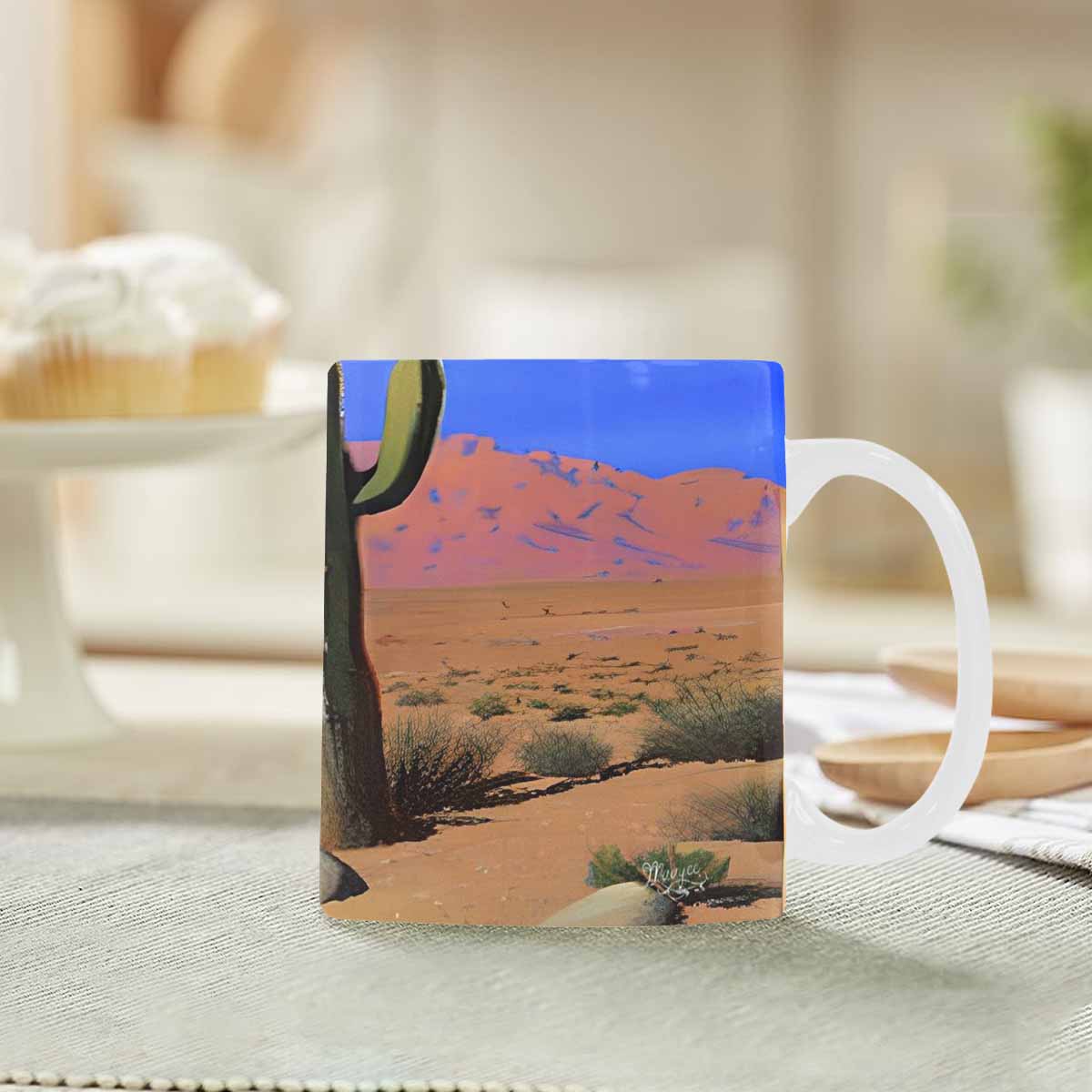 Coffee Mug, tea cup, desert scene, design 10